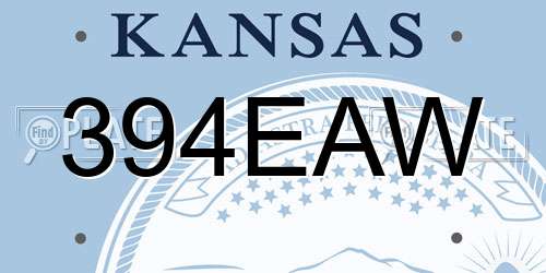 394EAW Kansas License Plate