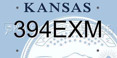 394EXM Kansas License Plate