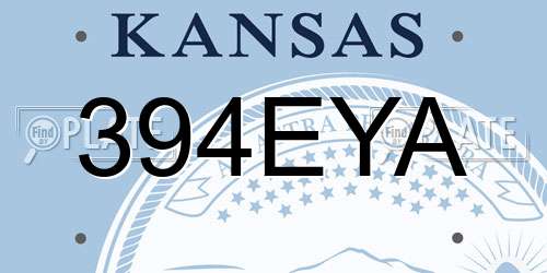 394EYA Kansas License Plate