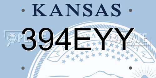 394EYY Kansas License Plate