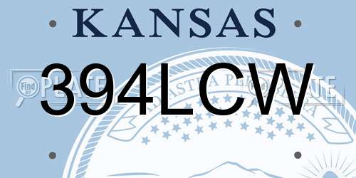 394LCW Kansas License Plate