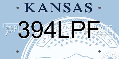 394LPF Kansas License Plate