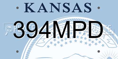 394MPD Kansas License Plate