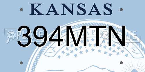 394MTN Kansas License Plate