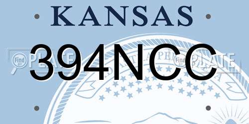 394NCC Kansas License Plate