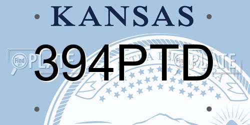 394PTD Kansas License Plate