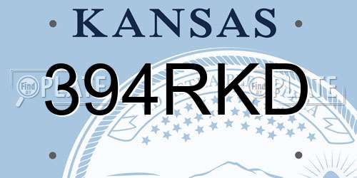 394RKD Kansas License Plate
