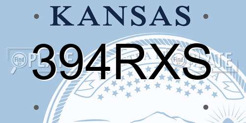 394RXS Kansas License Plate