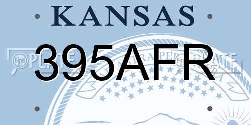395AFR Kansas License Plate
