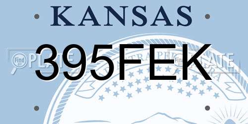 395FEK Kansas License Plate