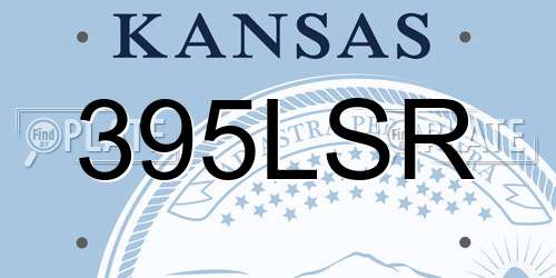 395LSR Kansas License Plate