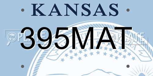 395MAT Kansas License Plate