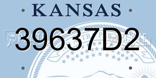 39637D2 Kansas License Plate
