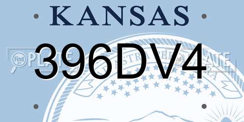 396DV4 Kansas License Plate