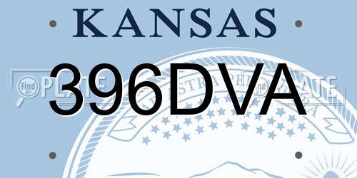 396DVA Kansas License Plate