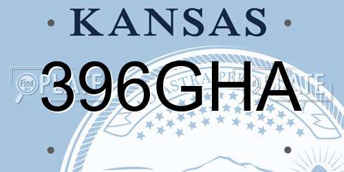396GHA Kansas License Plate
