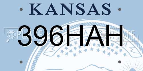 396HAH Kansas License Plate
