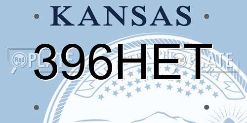 396HET Kansas License Plate