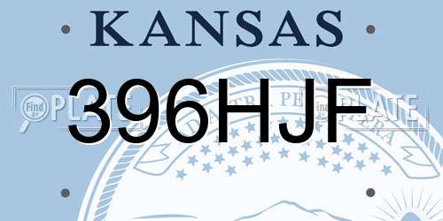 396HJF Kansas License Plate