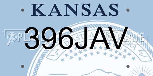 396JAV Kansas License Plate