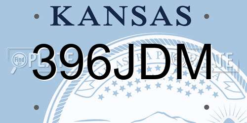 396JDM Kansas License Plate