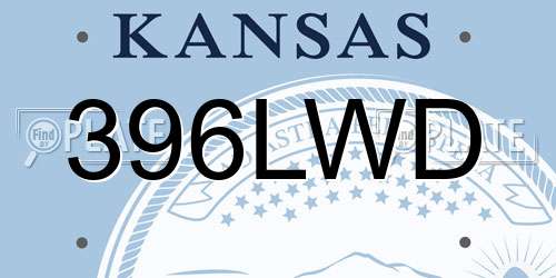 396LWD Kansas License Plate