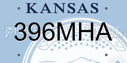 396MHA Kansas License Plate