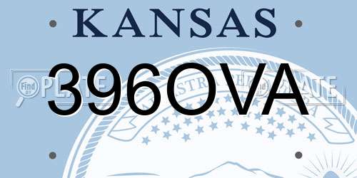 396OVA Kansas License Plate