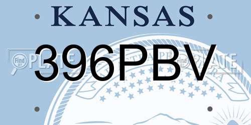 396PBV Kansas License Plate