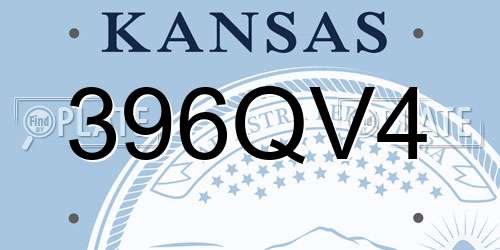 396QV4 Kansas License Plate