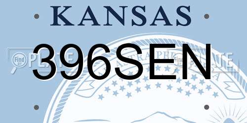 396SEN Kansas License Plate