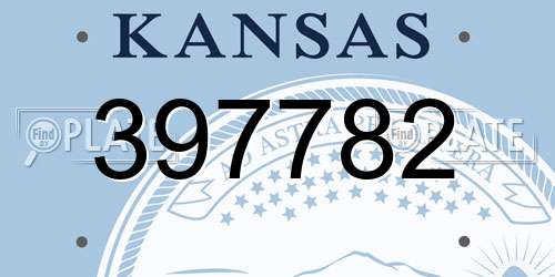 397782 Kansas License Plate