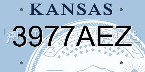 3977AEZ Kansas License Plate