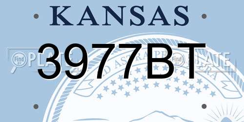 3977BT Kansas License Plate