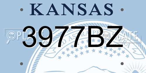 3977BZ Kansas License Plate