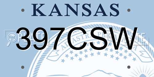 397CSW Kansas License Plate