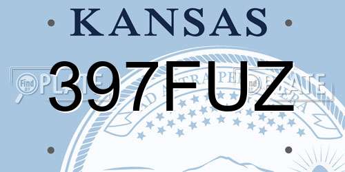 397FUZ Kansas License Plate