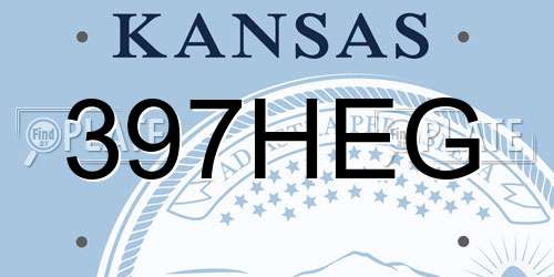 397HEG Kansas License Plate
