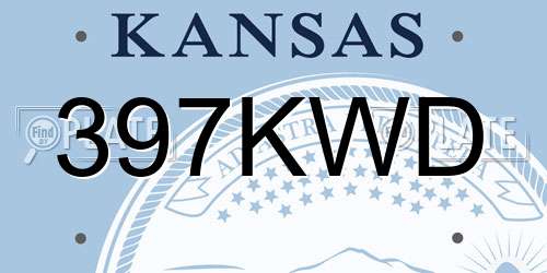 397KWD Kansas License Plate