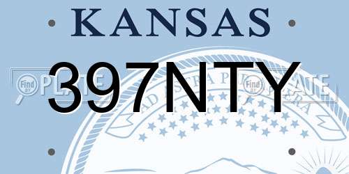 397NTY Kansas License Plate