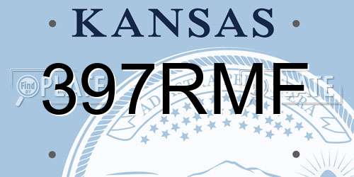 397RMF Kansas License Plate
