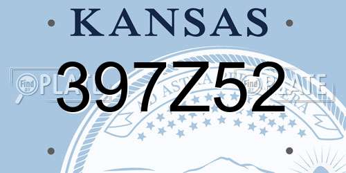 397Z52 Kansas License Plate