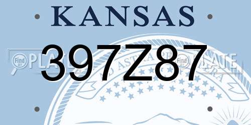 397Z87 Kansas License Plate