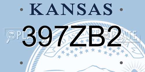 397ZB2 Kansas License Plate