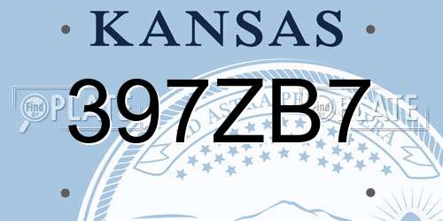 397ZB7 Kansas License Plate