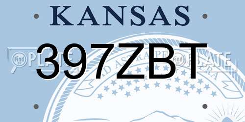 397ZBT Kansas License Plate