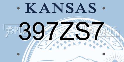 397ZS7 Kansas License Plate