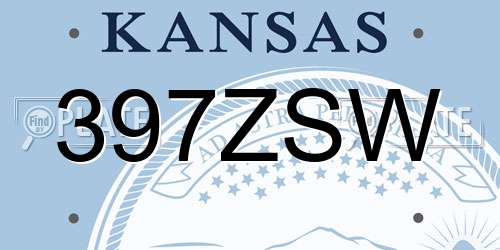 397ZSW Kansas License Plate