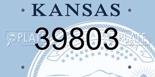 39803 Kansas License Plate