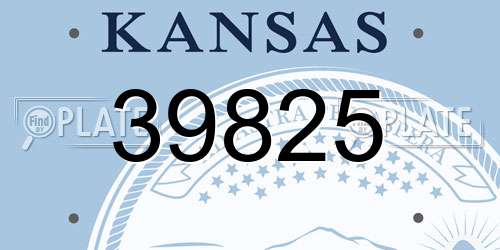 39825 Kansas License Plate
